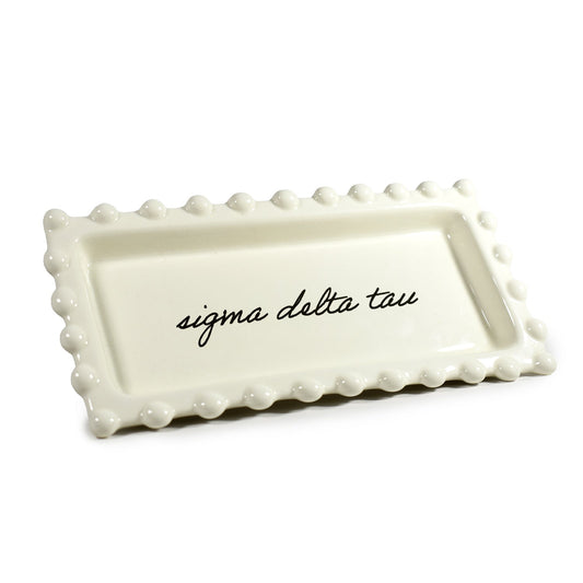 Sigma Delta Tau Jewelry Dish - Rectangular Cursive Script Sorority Name
