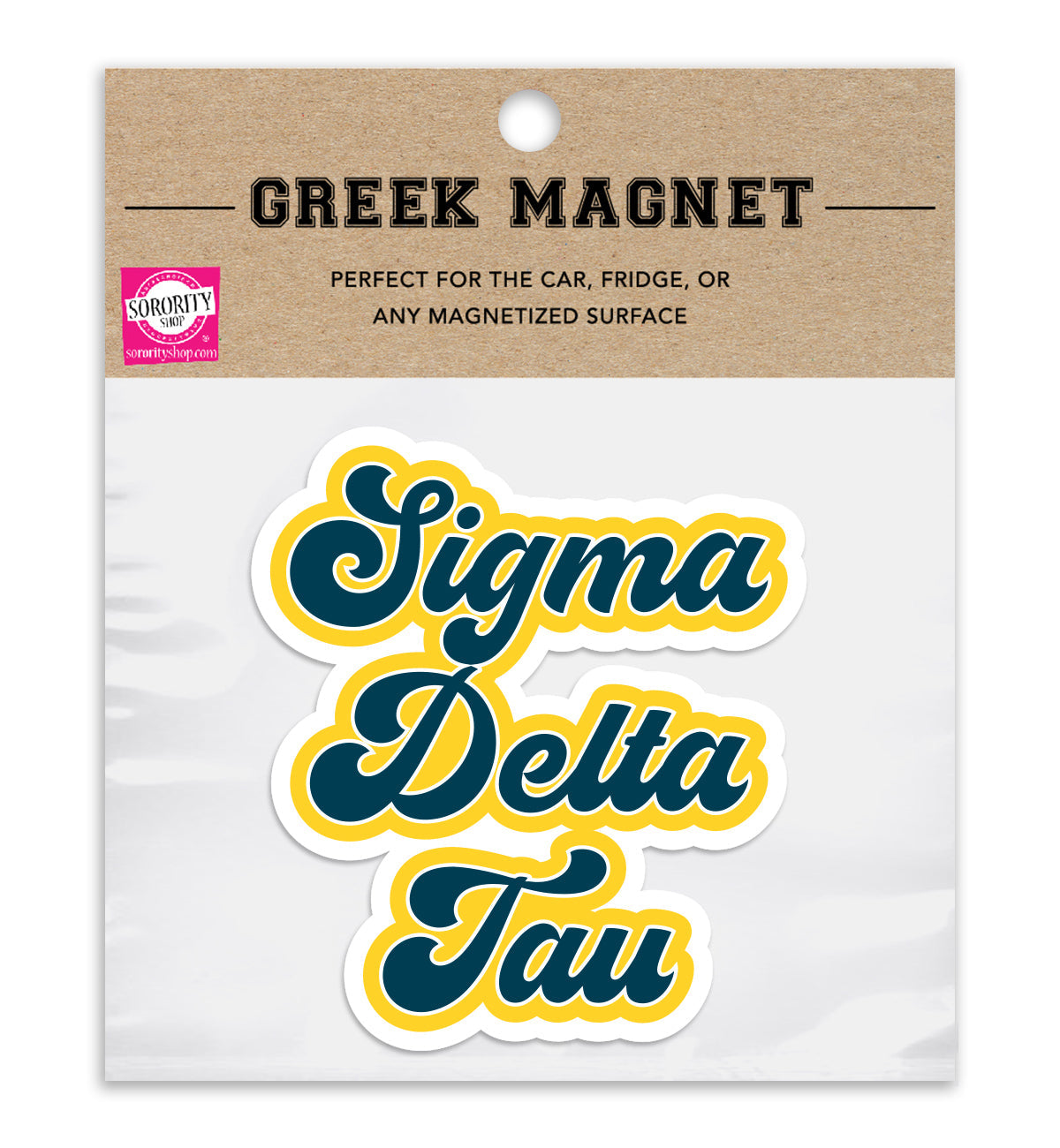 Sigma Delta Tau Retro Sorority Car Magnet Set of 2