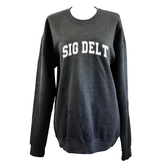 Sigma Delta Tau Sweatshirt- Crewneck Varsity Letters Design