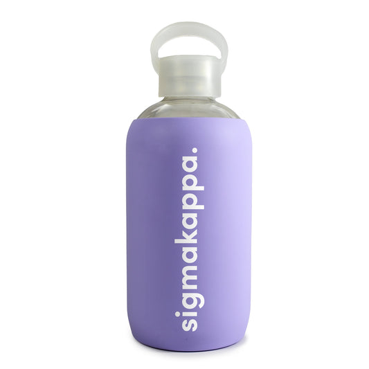 Sigma Kappa Glass Water Bottle with Silicone Sleeve