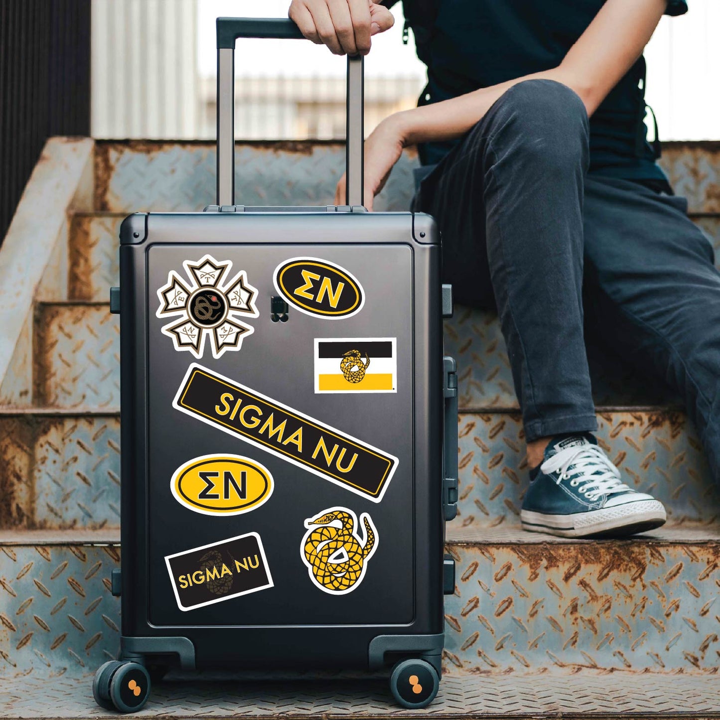 Sigma Nu Fraternity Sticker Sheet- Brand Focus