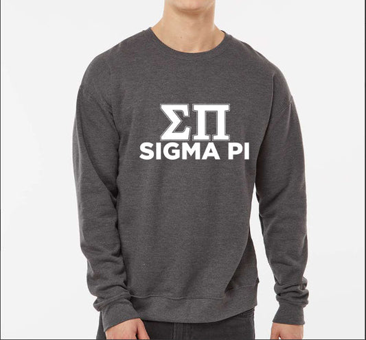 Sigma Pi Sweatshirt- Crewneck Fraternity Varsity Letters Design