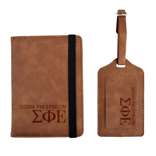 Sigma Phi Epsilon Passport Holder & Luggage Tag Travel Gift Set