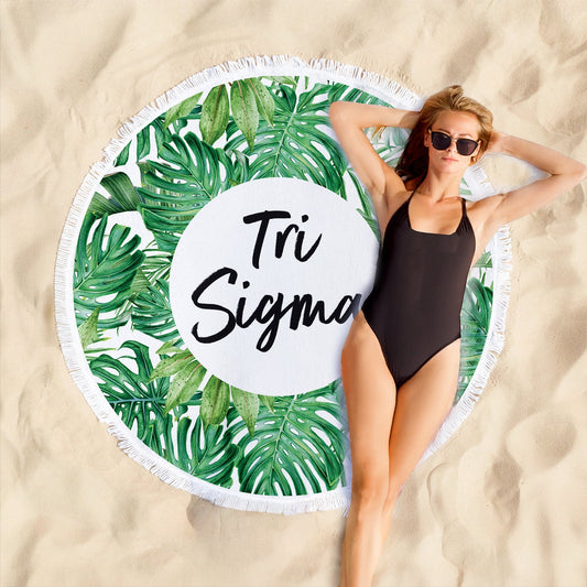 Tri Sigma Palm Leaf Fringe Towel Blanket