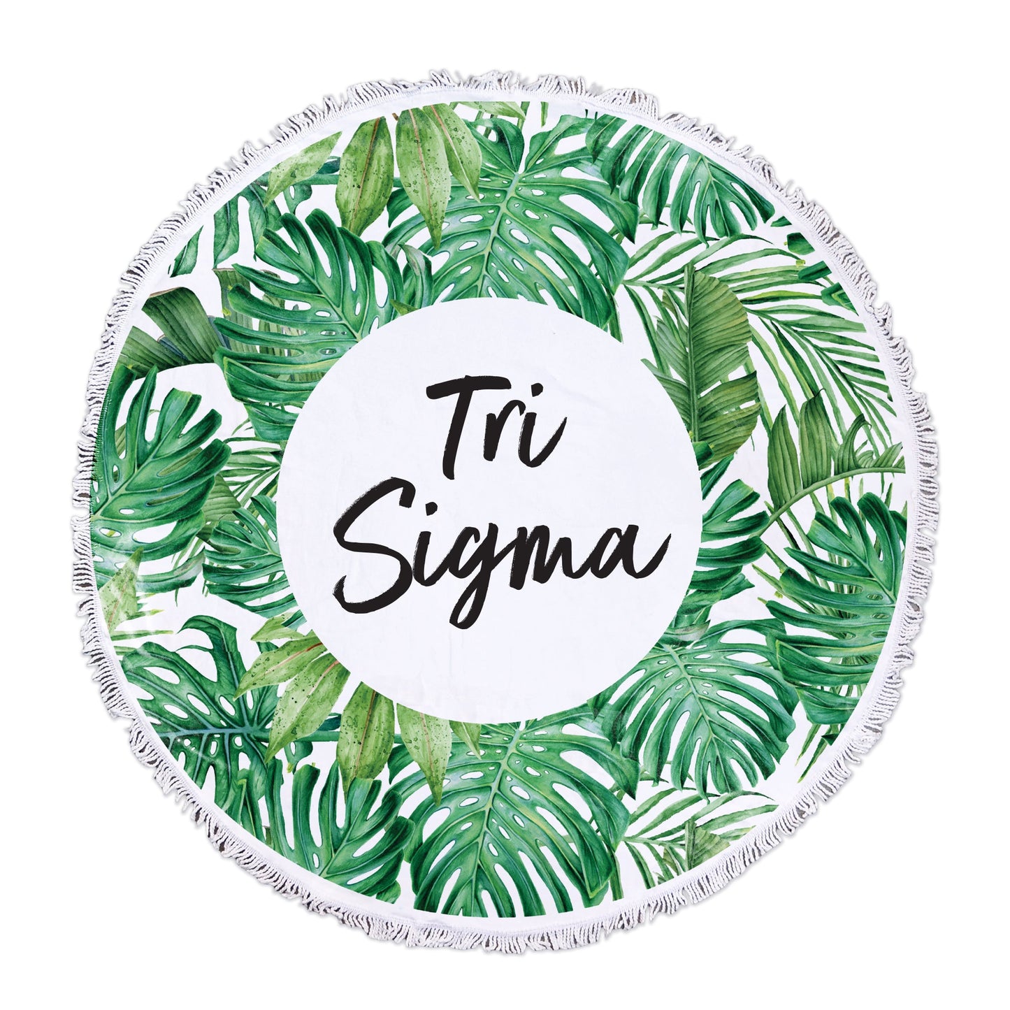 Tri Sigma Palm Leaf Fringe Towel Blanket