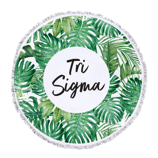 Tri Sigma Palm Leaf Fringe Towel Blanket