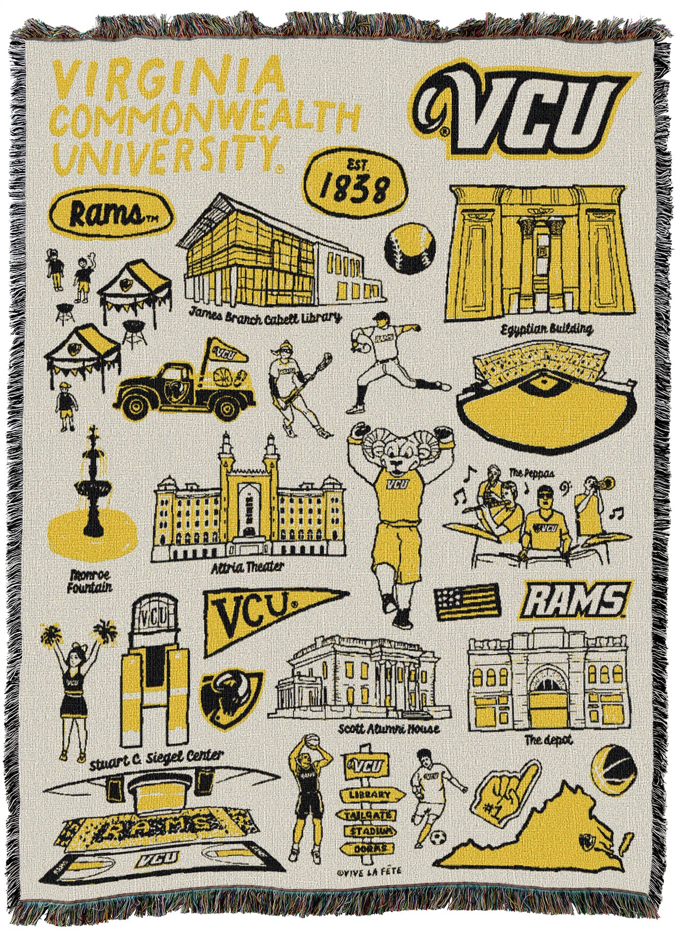 VCU Tapestry Throw 54" x 70"