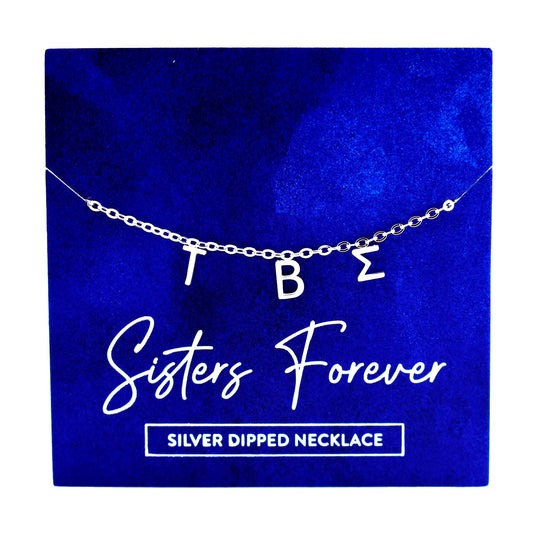 Tau Beta Sigma Silver Greek Letters Necklace
