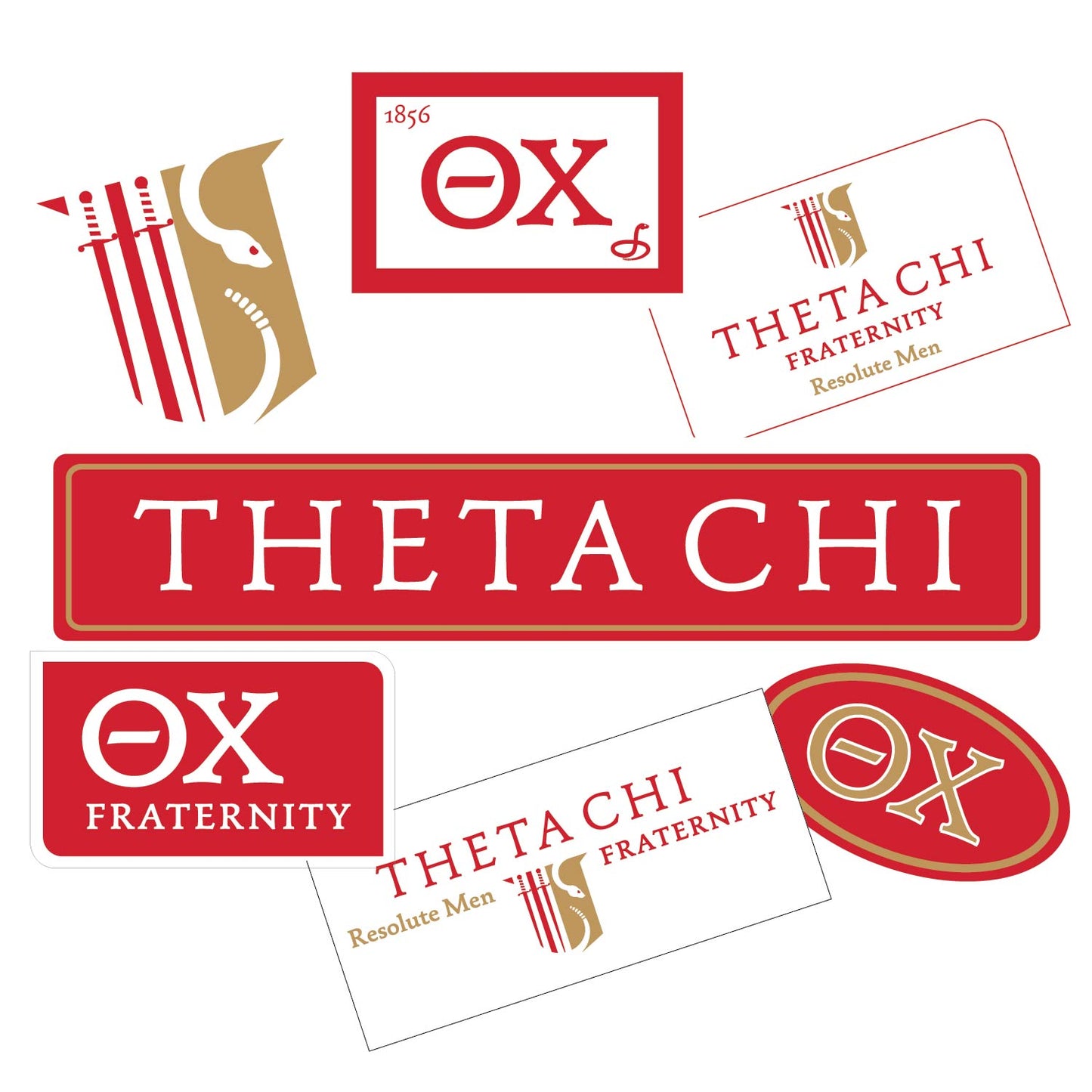 Theta Chi Fraternity Sticker Sheet- Brand Focus