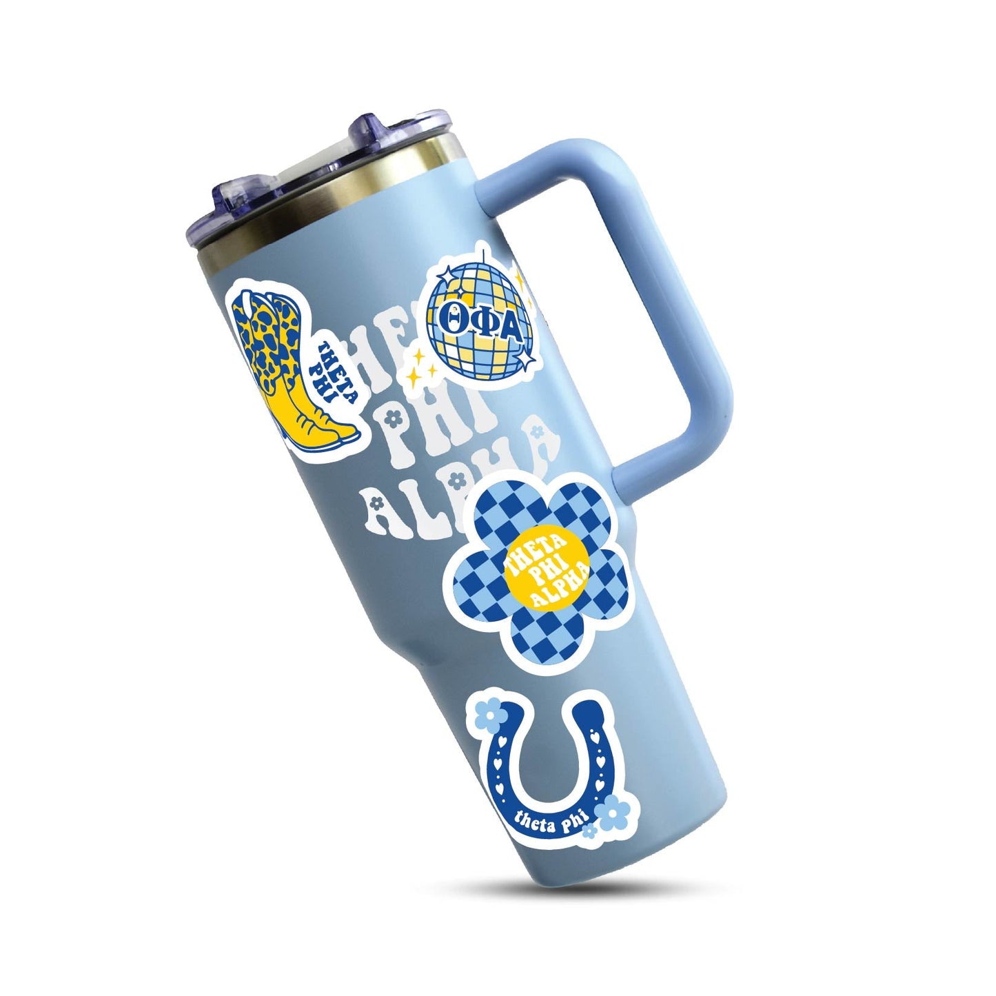 Theta Phi Alpha Sticker Sheet - Western Disco Design