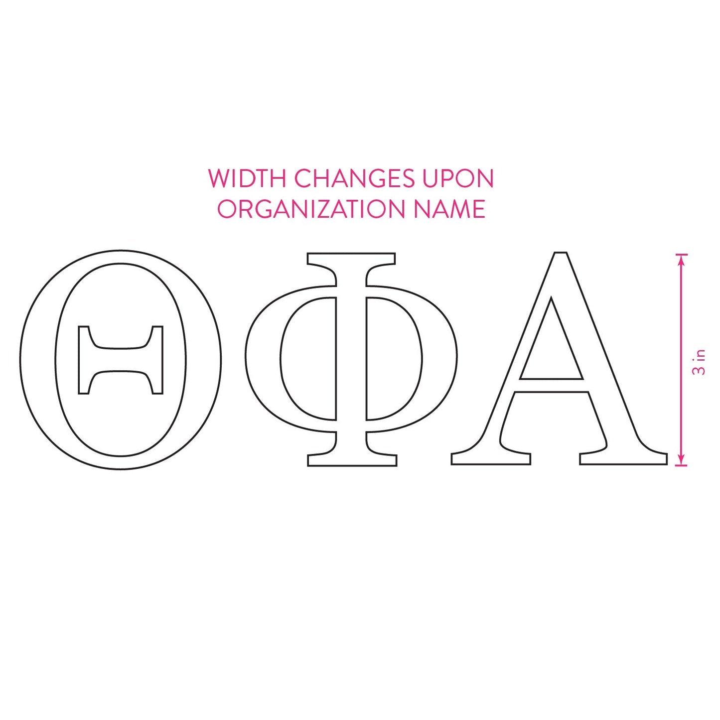 Theta Phi Alpha Car Decal Sticker- Greek Letters Design