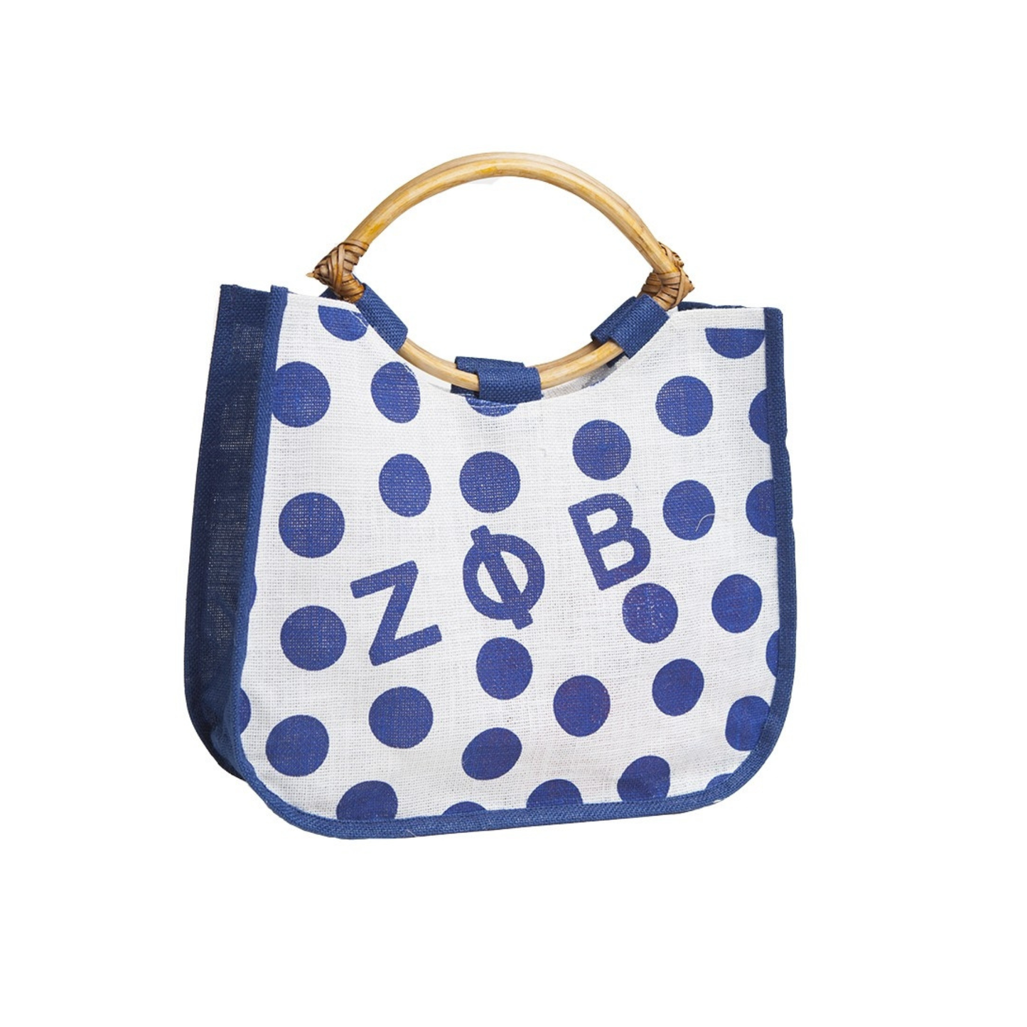 Zeta Phi Beta Polka Dot Jute Bag