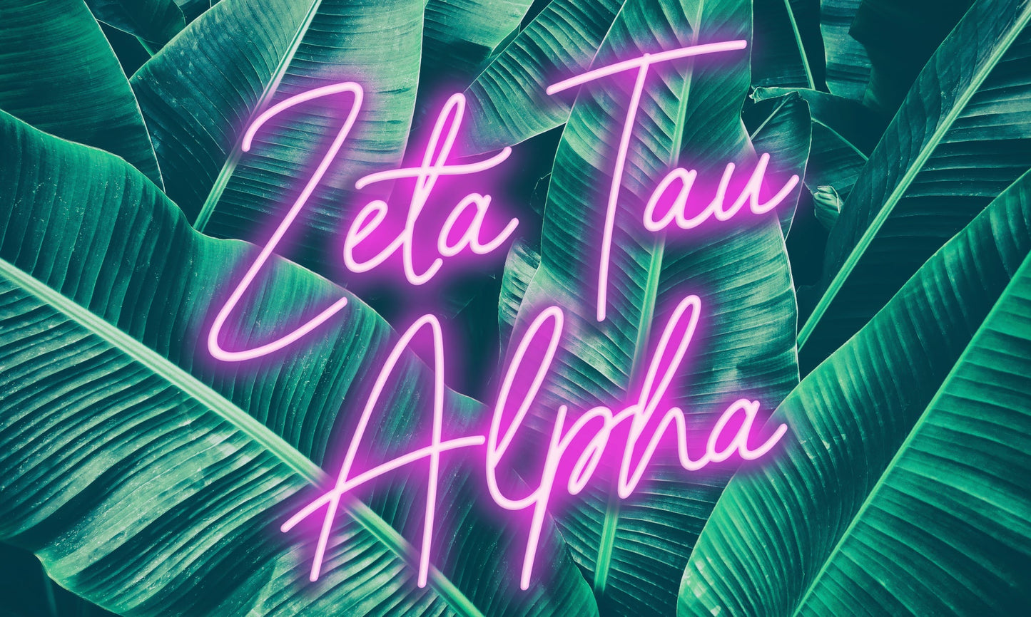 Zeta Tau Alpha Neon Palm Flag - Virginia Book Company