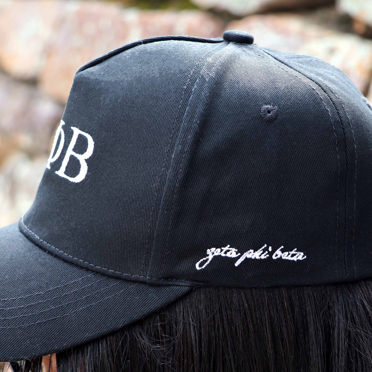 Zeta Phi Beta Sorority, Incorporated Baseball Cap- Brushed Cotton 5-Panel Black Hat