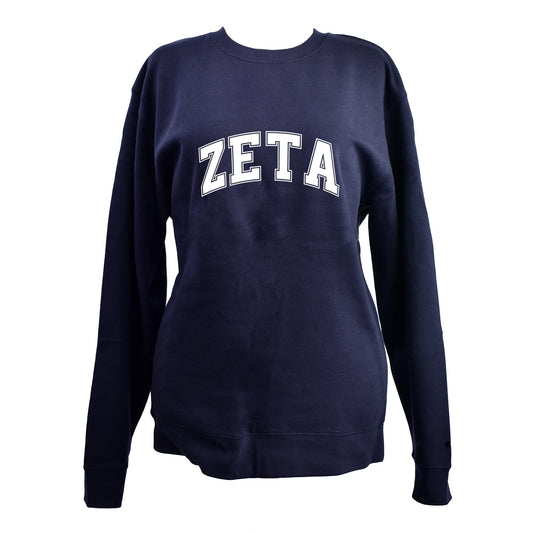 Zeta Tau Alpha Sweatshirt- Crewneck Varsity Letters Design