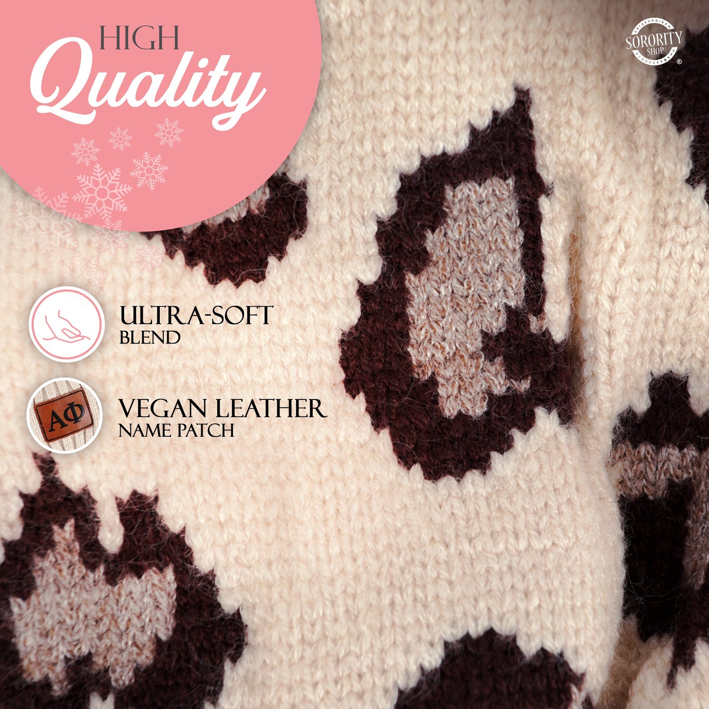 Sigma Delta Tau Leopard Design Beanie Hat