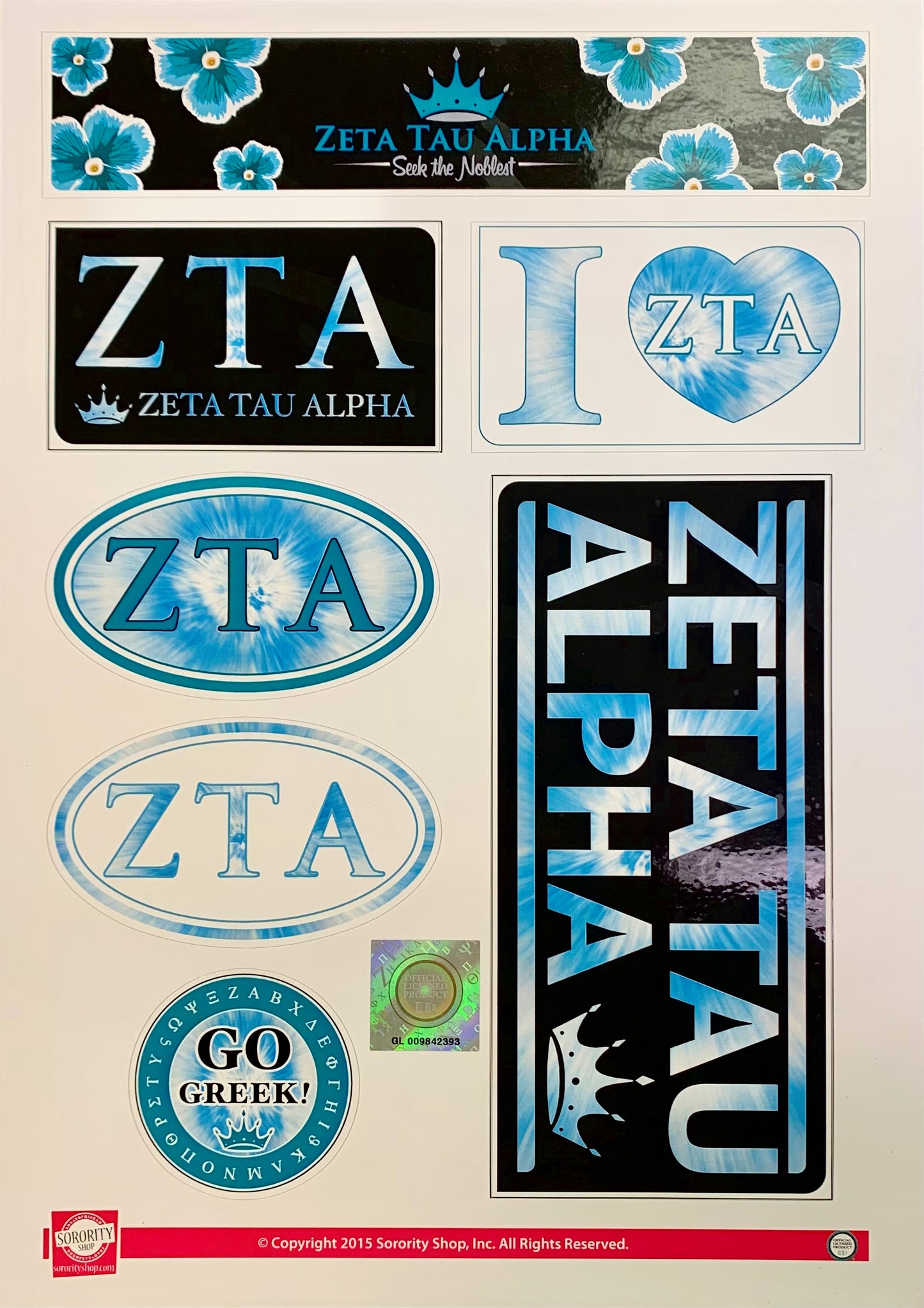 Zeta Tau Alpha Sticker Sheet - Virginia Book Company