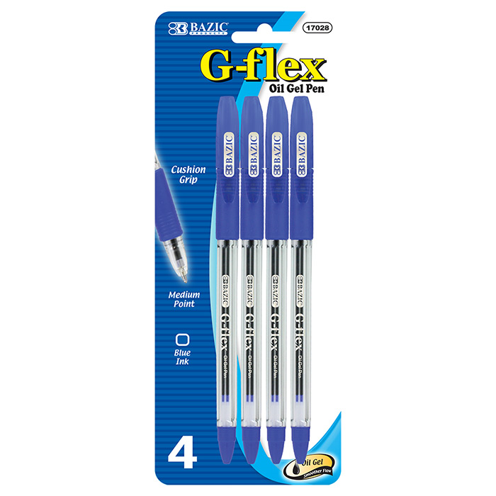 G-Flex Blue Oil-Gel Ink Pen w/ Cushion Grip (4/Pack) - Virginia Book Company