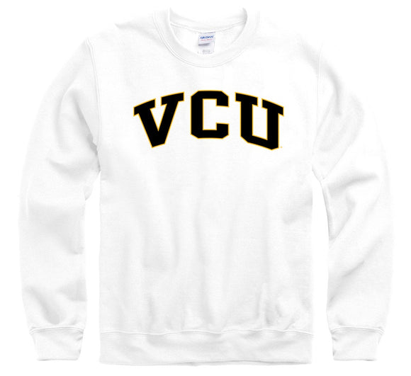 VCU White Bold Arch Crew Sweatshirt - Virginia Book Company