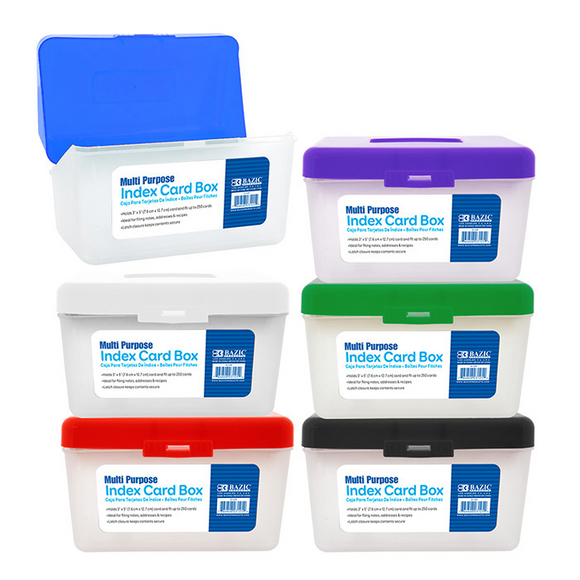 Plastic Index Card Box