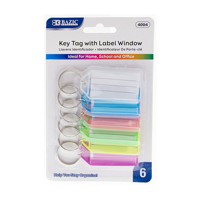 Key Tags with Holder & Label Window (6/Pack) - Virginia Book Company