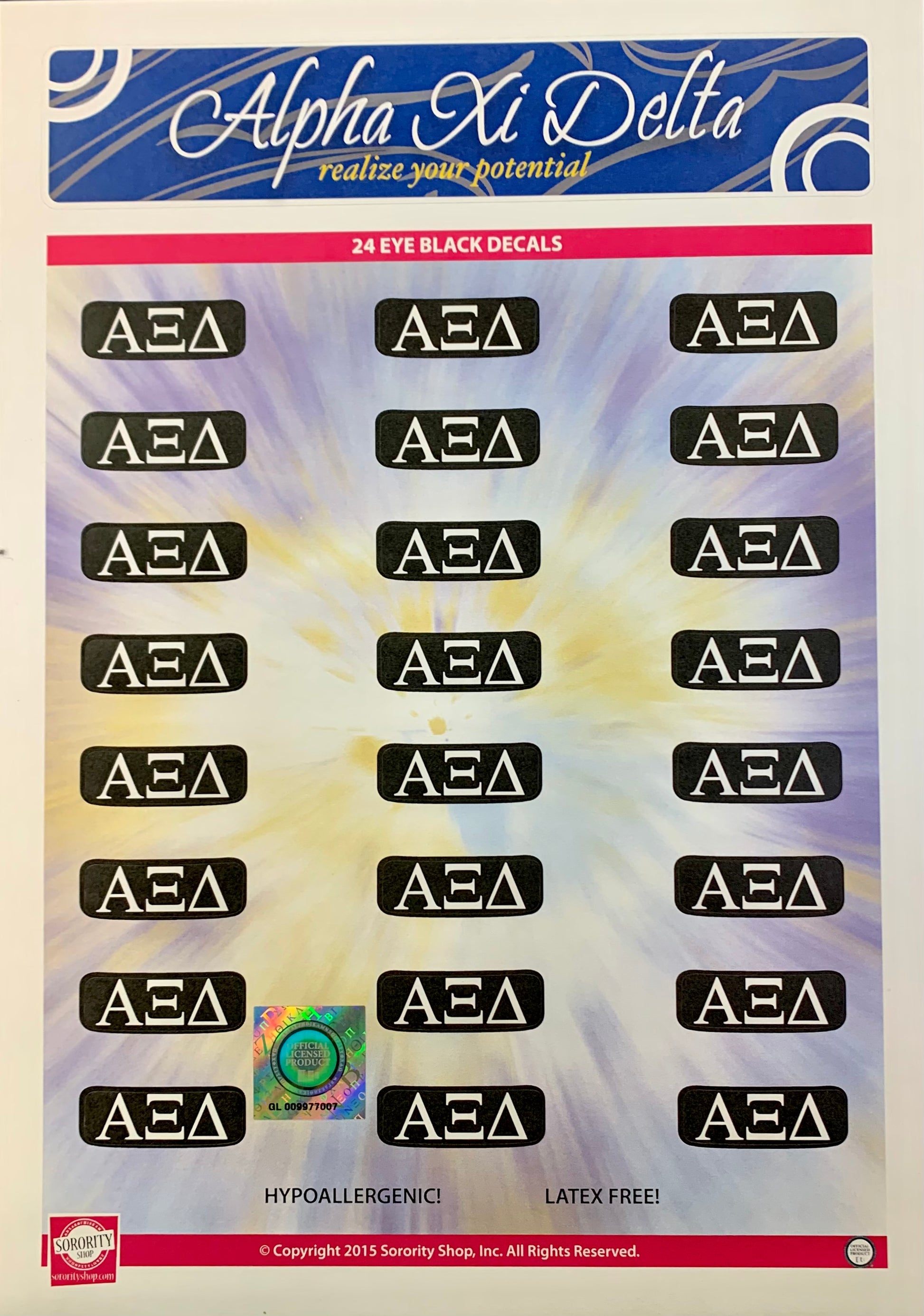 Alpha Xi Delta Sticker Sheet - Virginia Book Company