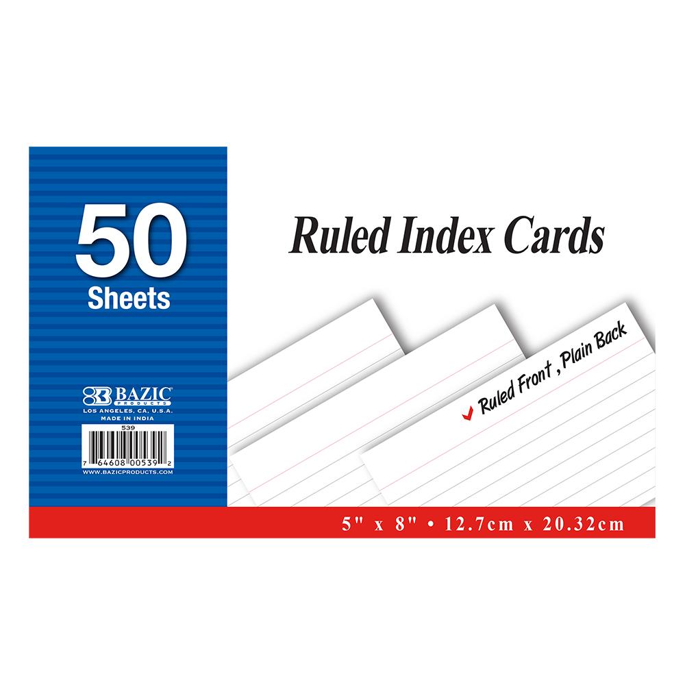 5" X 8" Ruled White Index Card 50 Ct. - Virginia Book Company