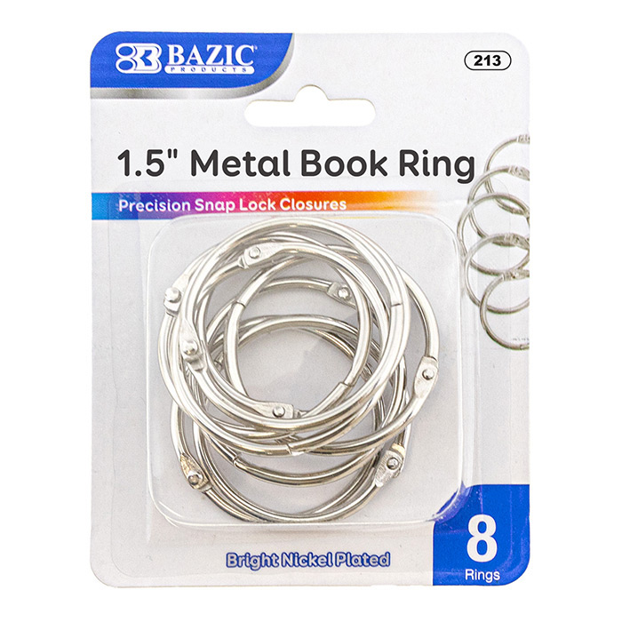 BAZIC 1.5" Metal Book Rings (8/Pack) - Virginia Book Company