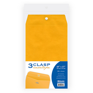 BAZIC 10"  X 13" Clasp Envelope (3/Pack) - Virginia Book Company