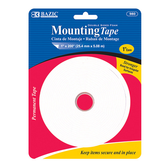 BAZIC Double Sided Foam Mounting Tape - Virginia Book Company