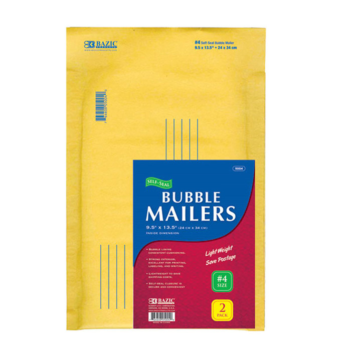 BAZIC 8.5" X 11.25" (#2) Self-Seal Bubble Mailers (3/Pack) - Virginia Book Company