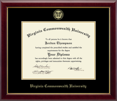 VCU Gold Embossed Diploma Frame - Virginia Book Company