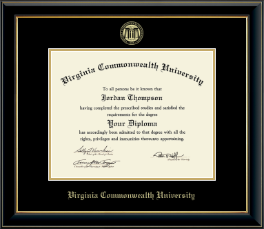 VCU Gold Embossed Diploma Frame - Virginia Book Company