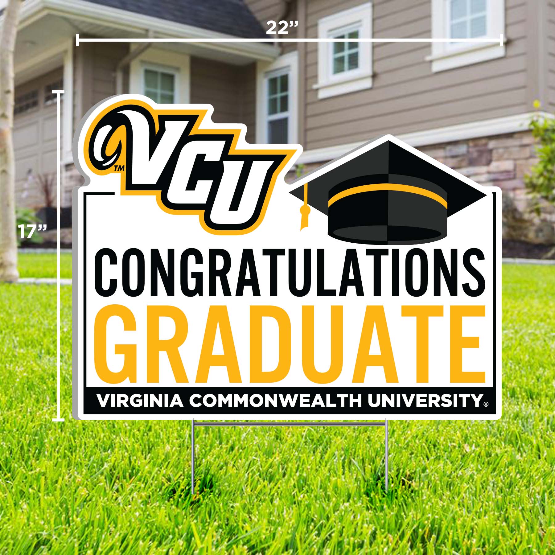 Congratulations VCU Graduate Lawn Sign Decoration - Virginia Book Company