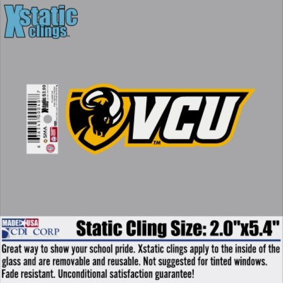 VCU Rams Static Cling Decal - Virginia Book Company