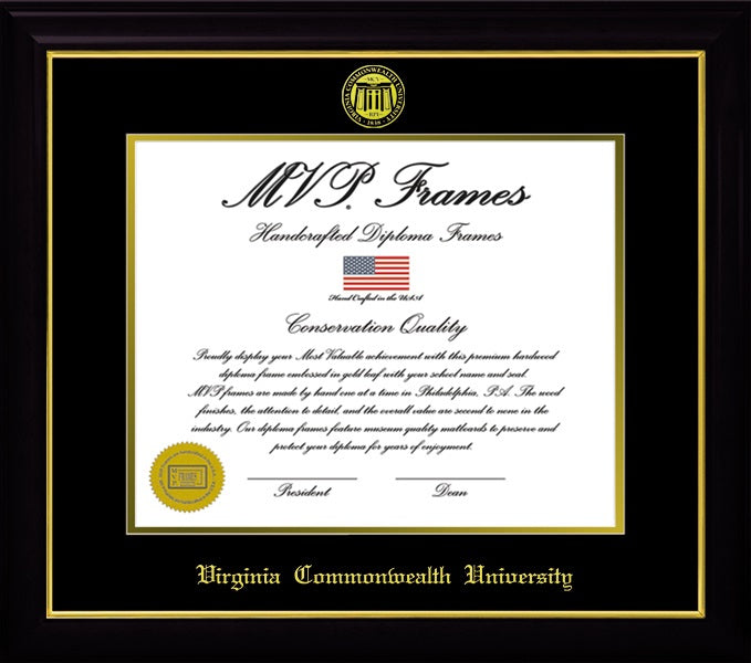 VCU Diploma Frame Black Gloss - Virginia Book Company