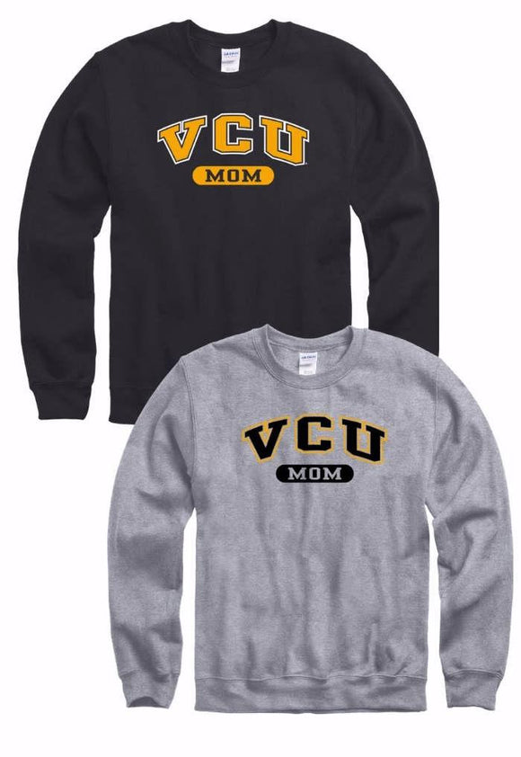 VCU Mom Crew Neck Sweatshirt Gray Grey Black