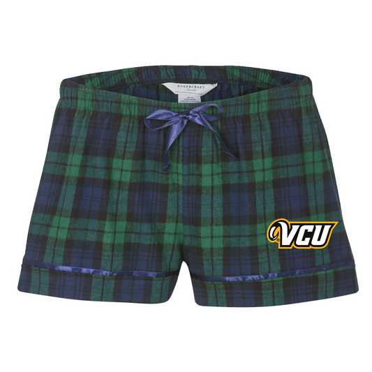 VCU Black And Green Flannel Shorts - Virginia Book Company