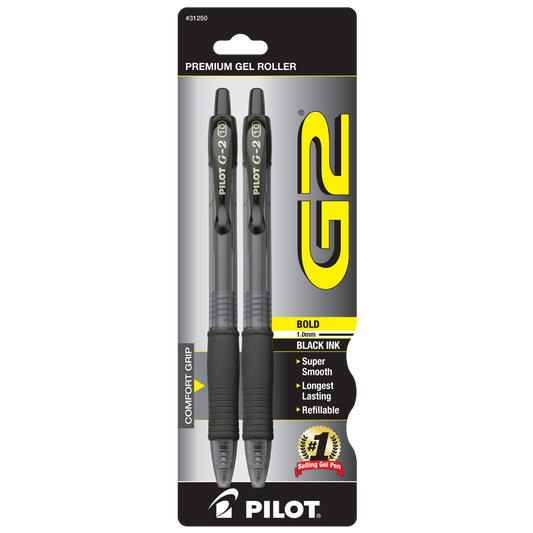 Pilot G2 Retractable Gel Pen- Bold 2 Pk - Virginia Book Company