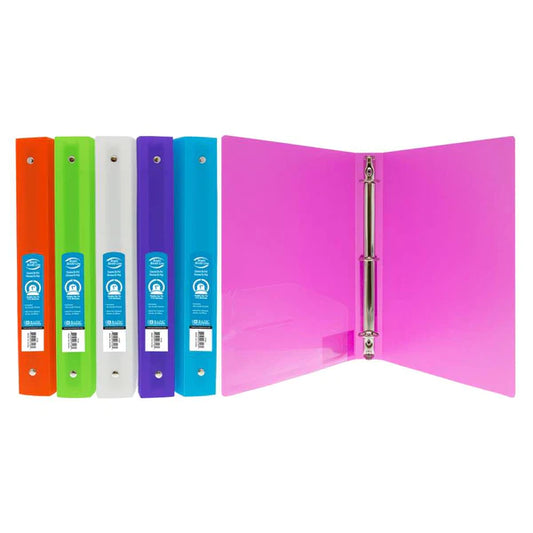 BAZIC 1" Matte Bright Color Poly 3-Ring Binder w/ Pocket - Virginia Book Company