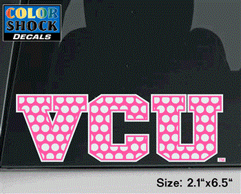 VCU with Pink & White Polka Dots Decal - Virginia Book Company