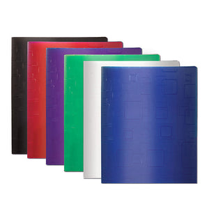 BAZIC Cubic Embossed 2-Pocket Poly Portfolio - Virginia Book Company