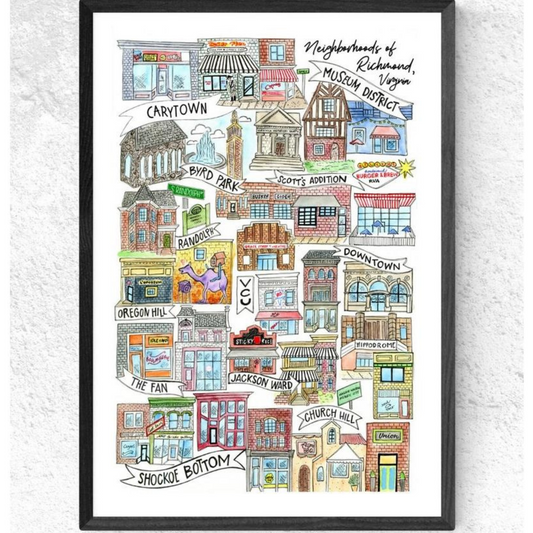 Neighborhoods of Richmond Art Print (unframed)- 11" x 17" - Virginia Book Company