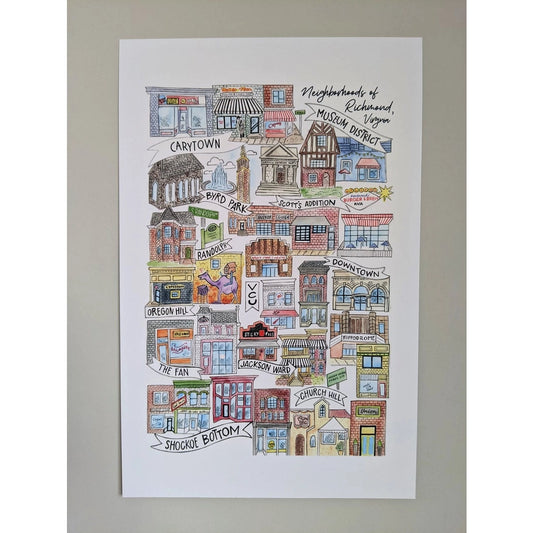 Neighborhoods of Richmond Art Print (unframed)- 11" x 17" - Virginia Book Company